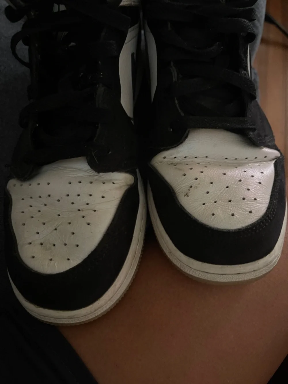 nike Black and White High-Top Sneakers size 7Y